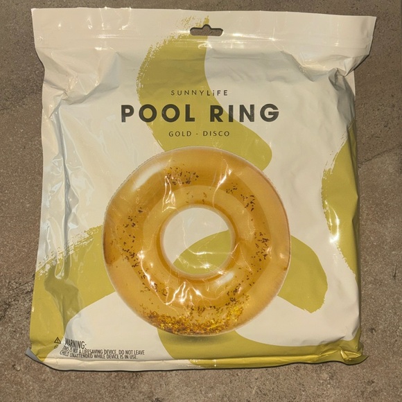EXTRA LARGE SUNNY LIFE GOLD DISCO POOL RING - Picture 8 of 11